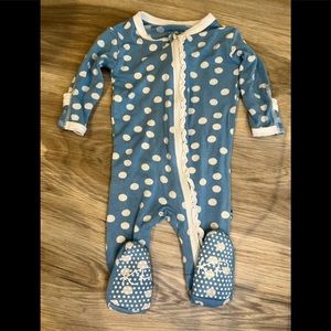 Blue polka dot pajamas - kickee pants size 0-3M